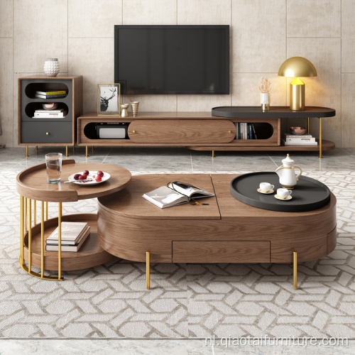 De Nordic Modern Lift Top Houten salontafel